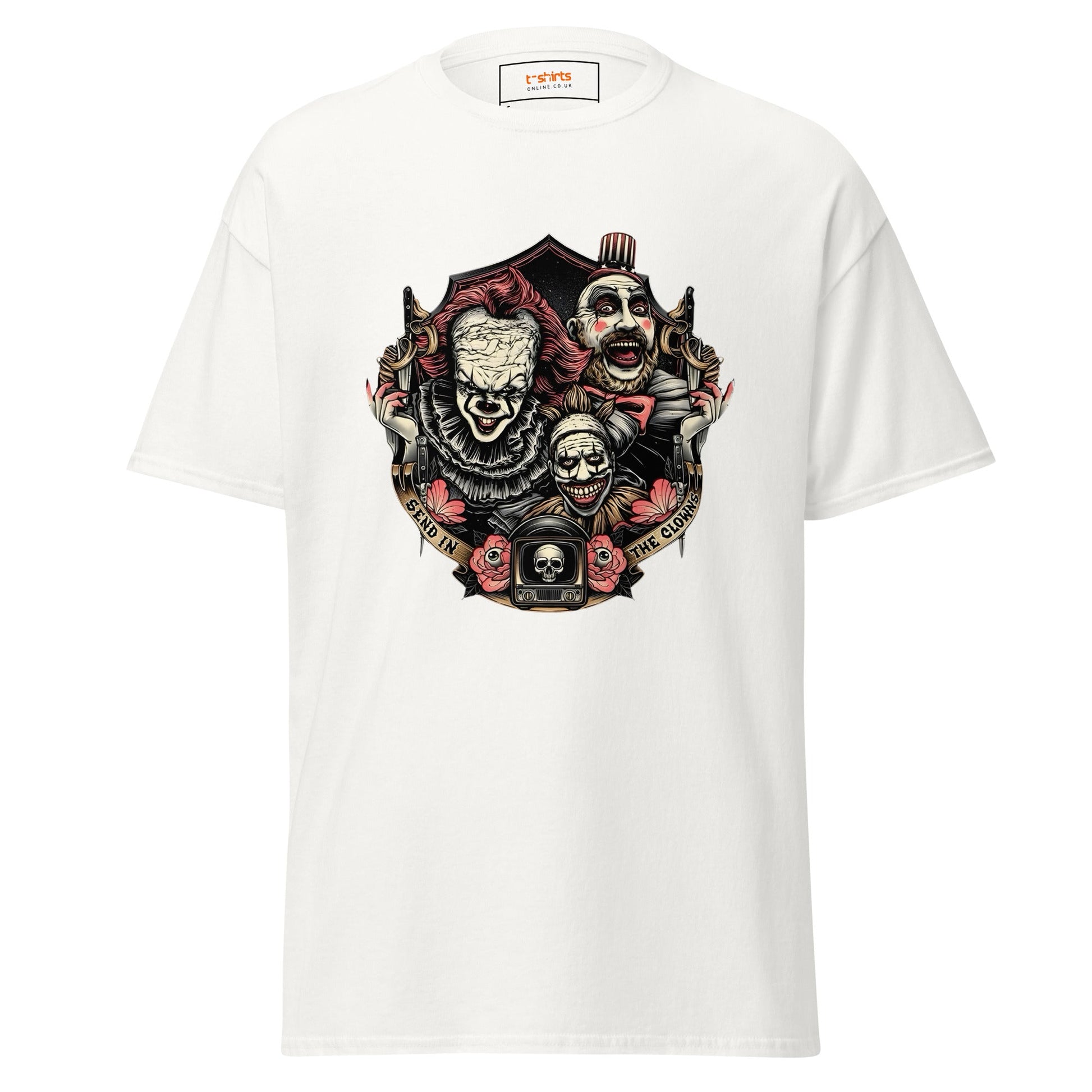 Send in the Clowns | Clown Horror Movie T-Shirt - White - T-Shirts Online