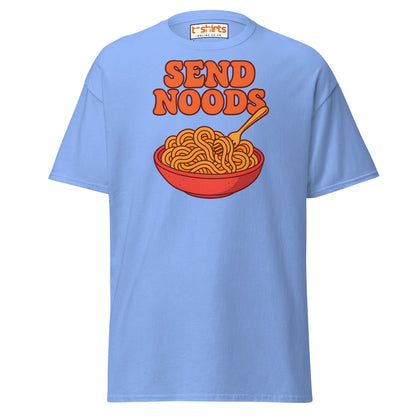 Send Noods T-Shirt – Funny Comic Noodle Pun Tee - Carolina Blue - T-Shirts Online