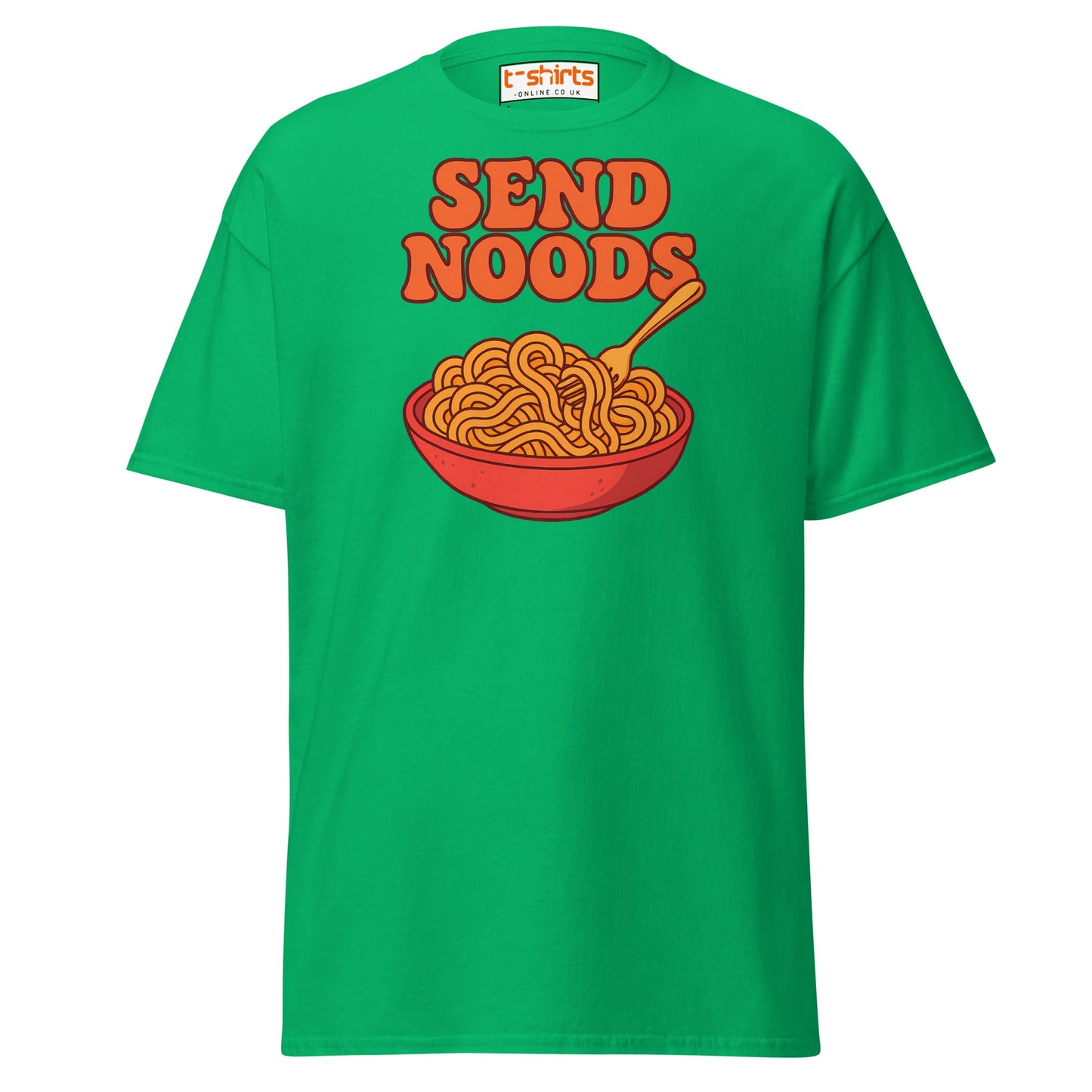 Send Noods T-Shirt – Funny Comic Noodle Pun Tee - Irish Green - T-Shirts Online
