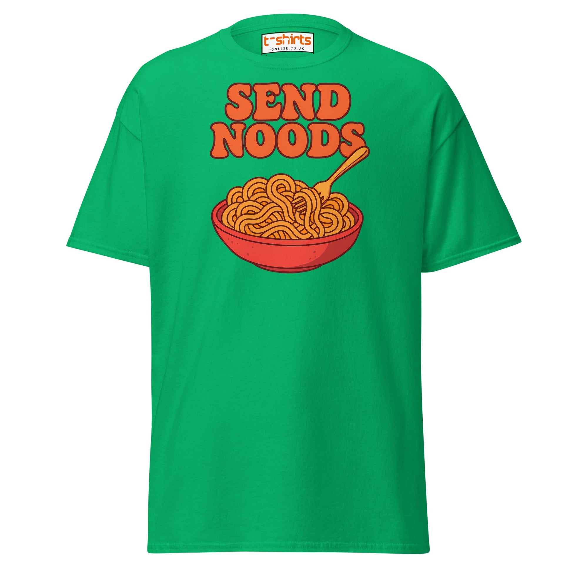 Send Noods T-Shirt – Funny Comic Noodle Pun Tee - Irish Green - T-Shirts Online