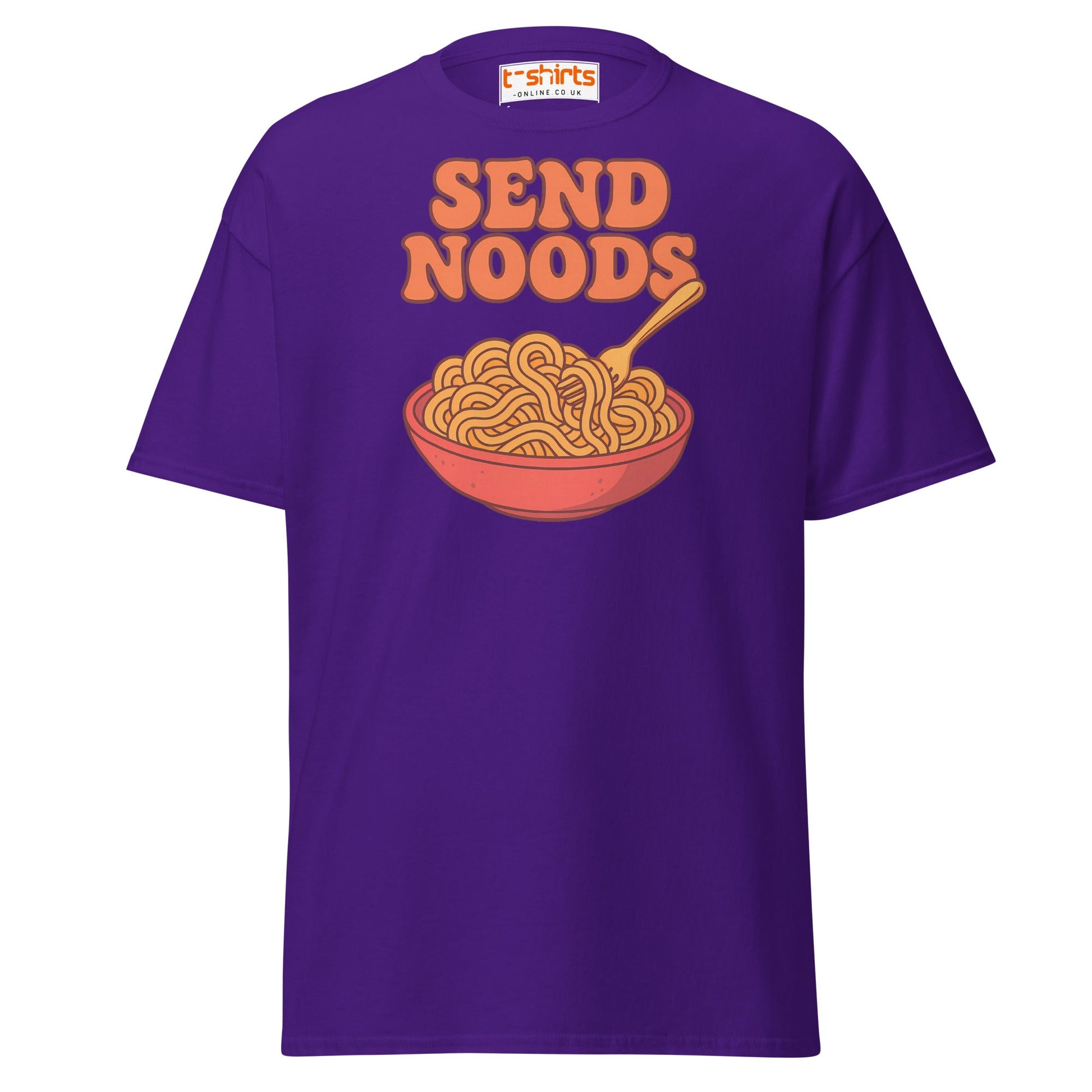 Send Noods T-Shirt – Funny Comic Noodle Pun Tee - Purple - T-Shirts Online