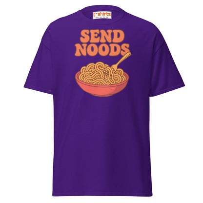 Send Noods T-Shirt – Funny Comic Noodle Pun Tee - Purple - T-Shirts Online