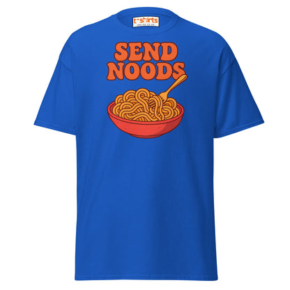 Send Noods T-Shirt – Funny Comic Noodle Pun Tee - Royal - T-Shirts Online