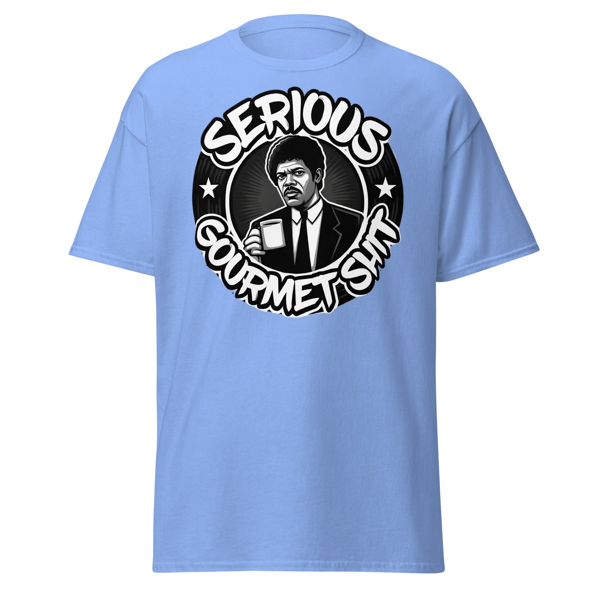 Serious Gourmet Shit Coffee T-Shirt - Cult Movie Fan Tee - Carolina Blue - T-Shirts Online