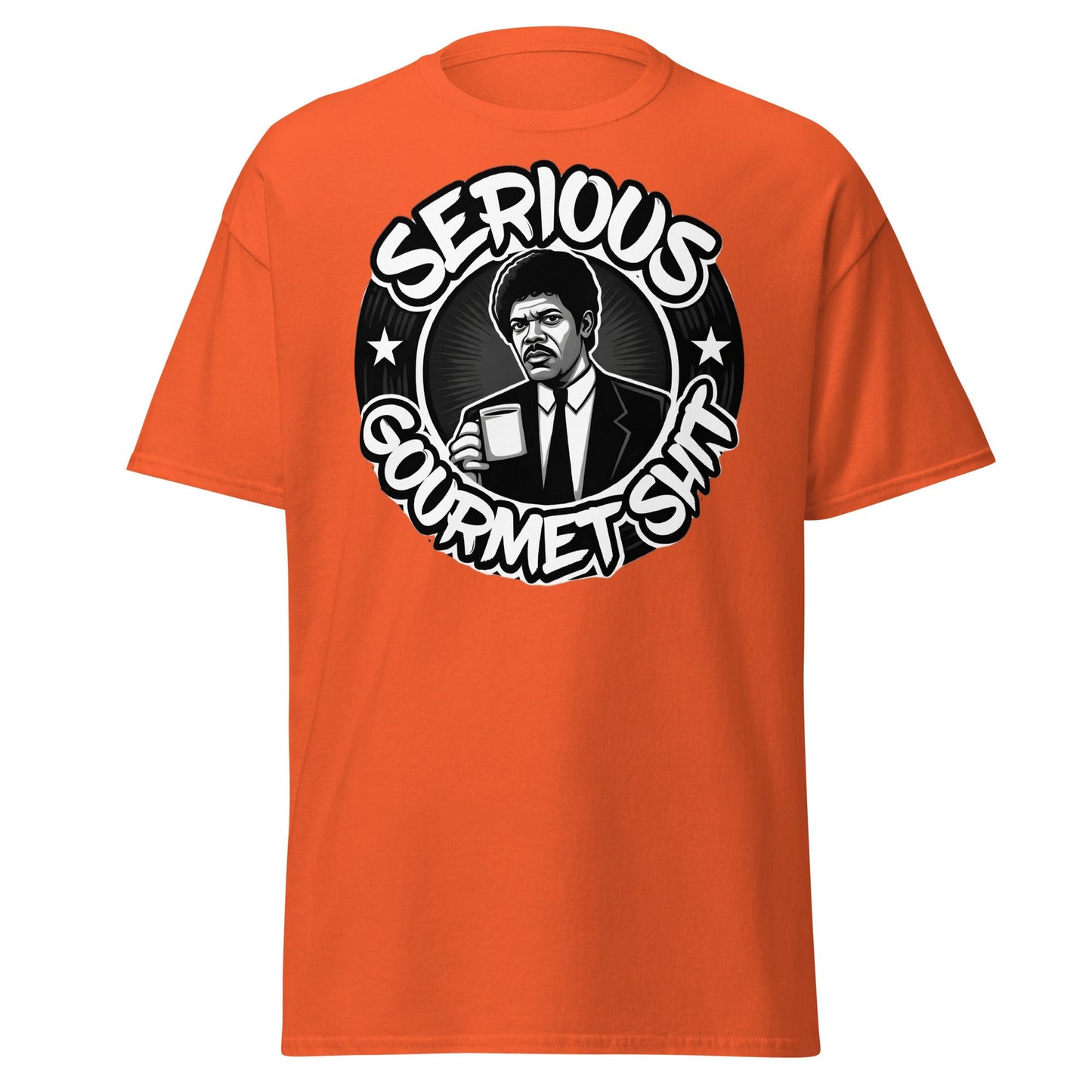 Serious Gourmet Shit Coffee T-Shirt - Cult Movie Fan Tee - Orange - T-Shirts Online