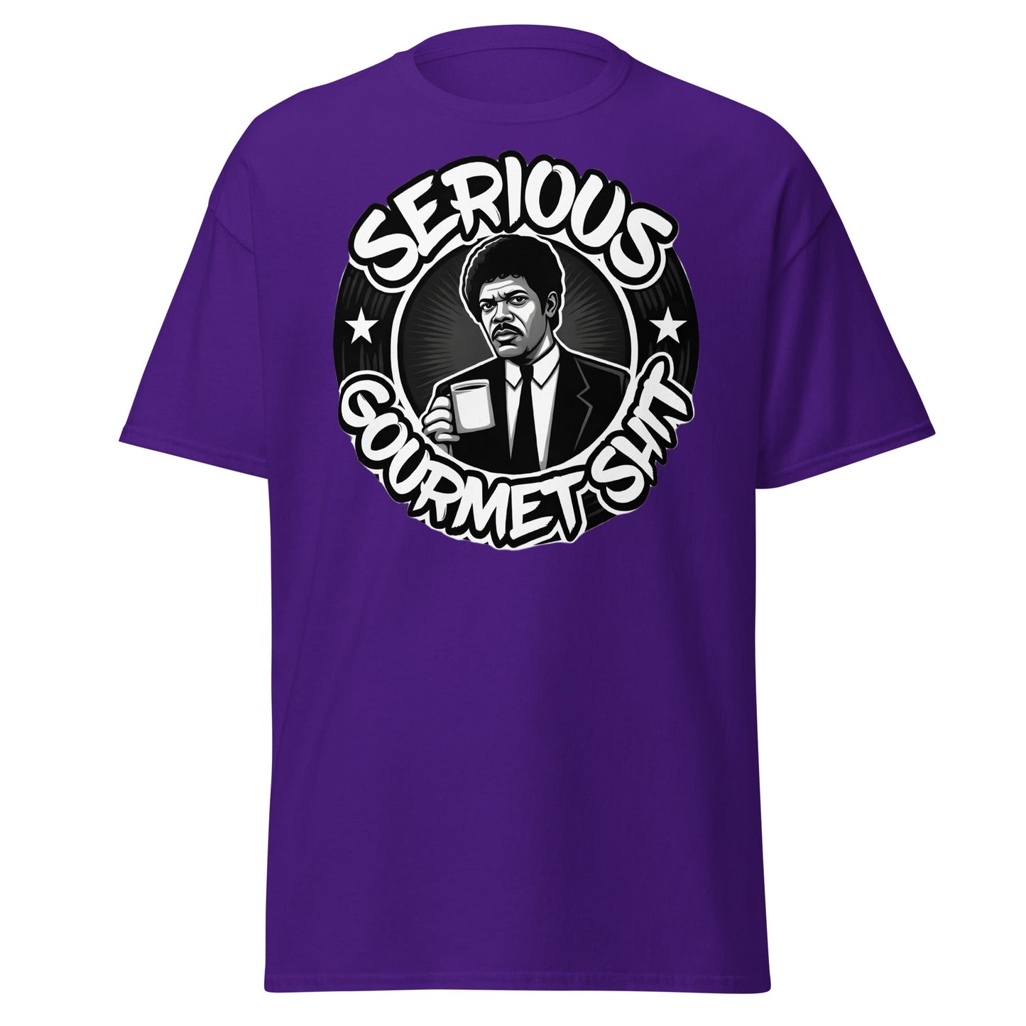 Serious Gourmet Shit Coffee T-Shirt - Cult Movie Fan Tee - Purple - T-Shirts Online