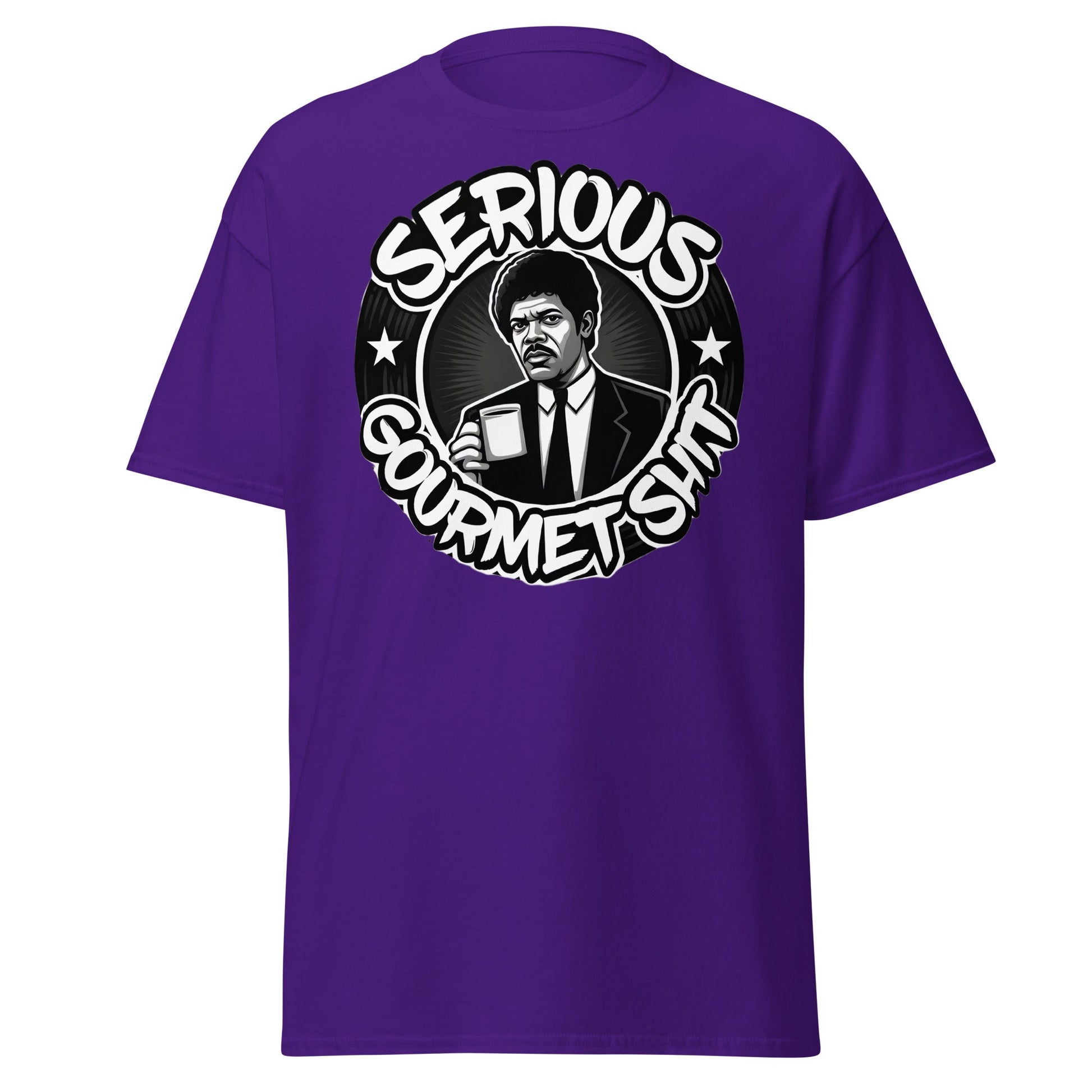Serious Gourmet Shit Coffee T-Shirt - Cult Movie Fan Tee - Purple - T-Shirts Online