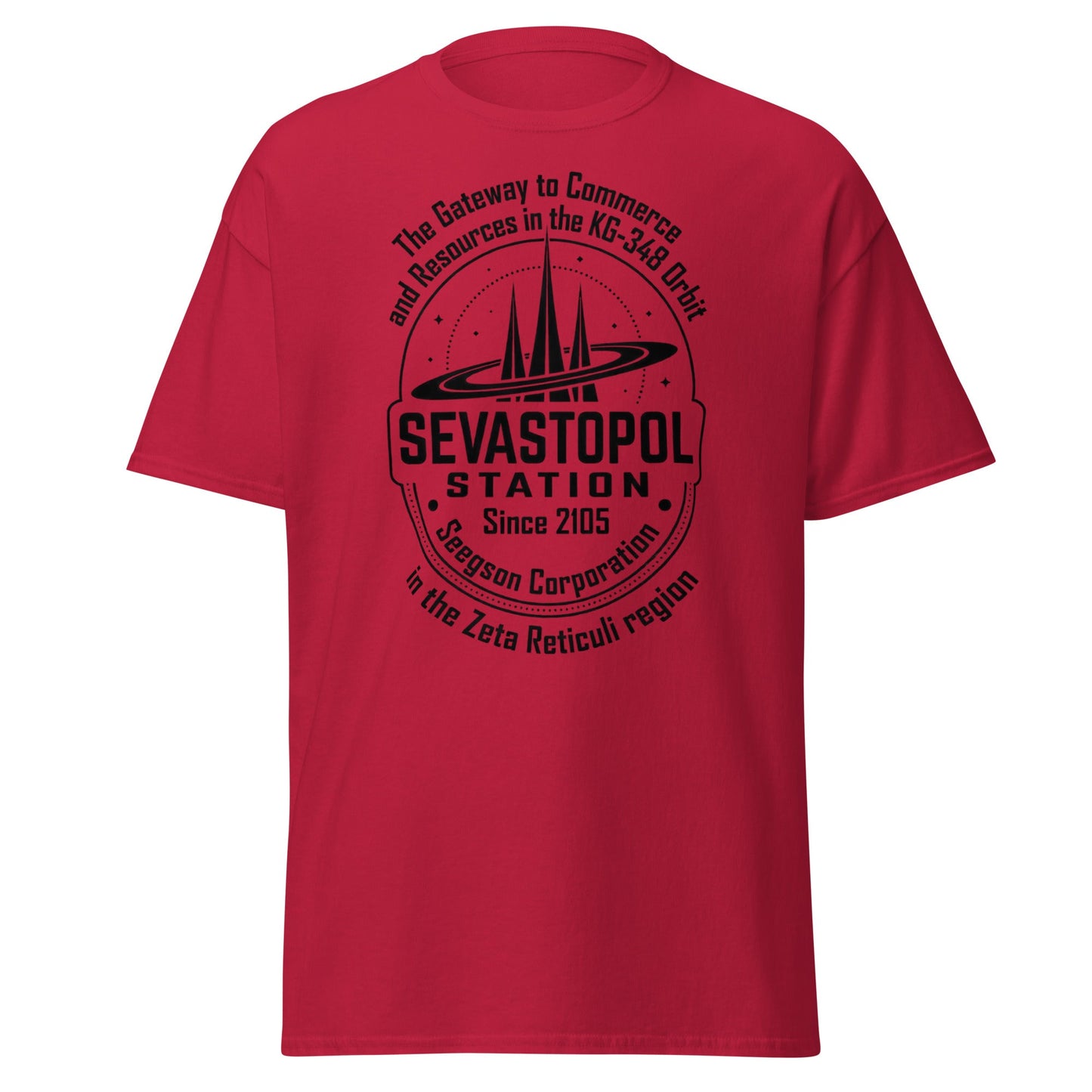 Sevastopol Station T-Shirt | Seegson Corp Sci - Fi Tee - Cardinal - T-Shirts Online