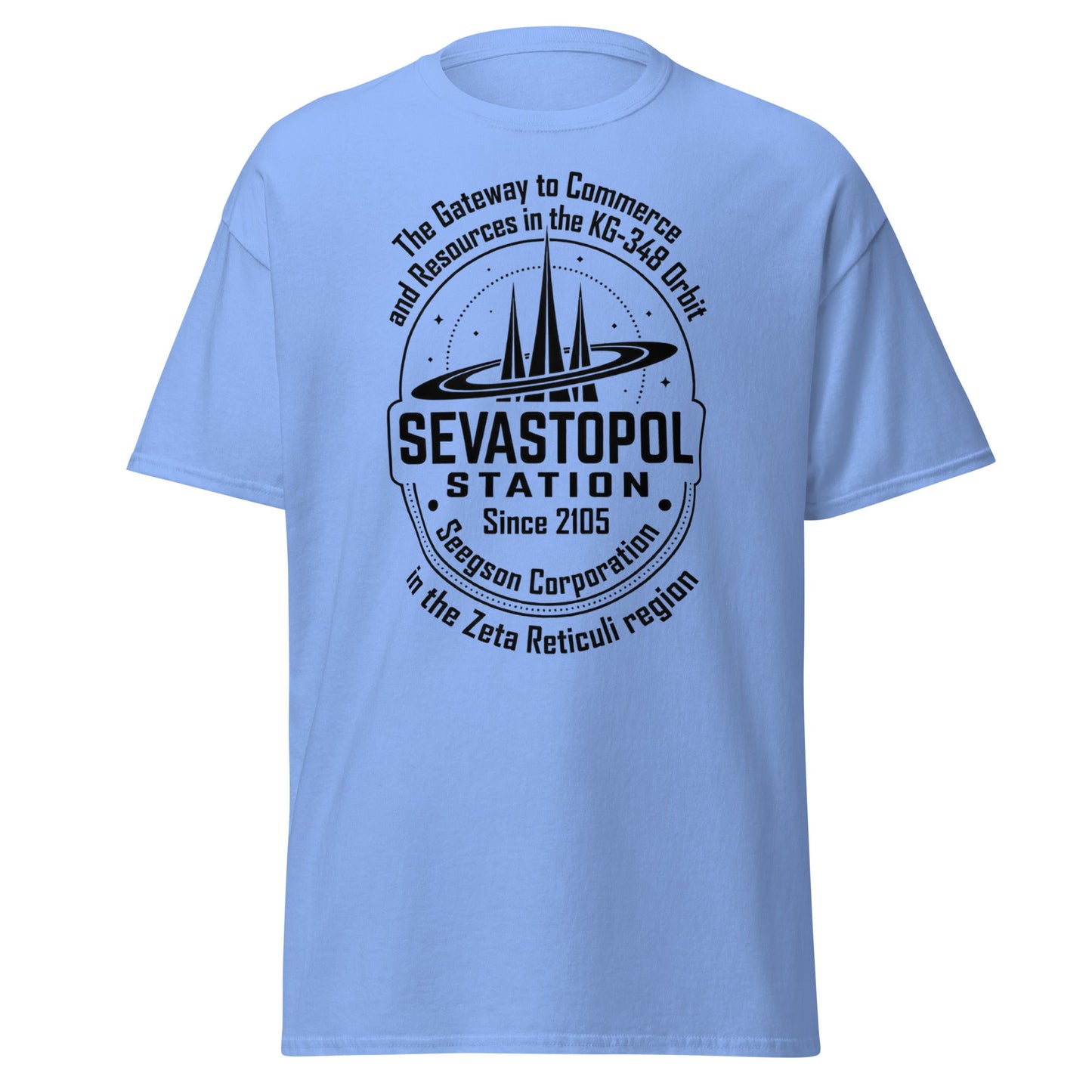Sevastopol Station T-Shirt | Seegson Corp Sci - Fi Tee - Carolina Blue - T-Shirts Online