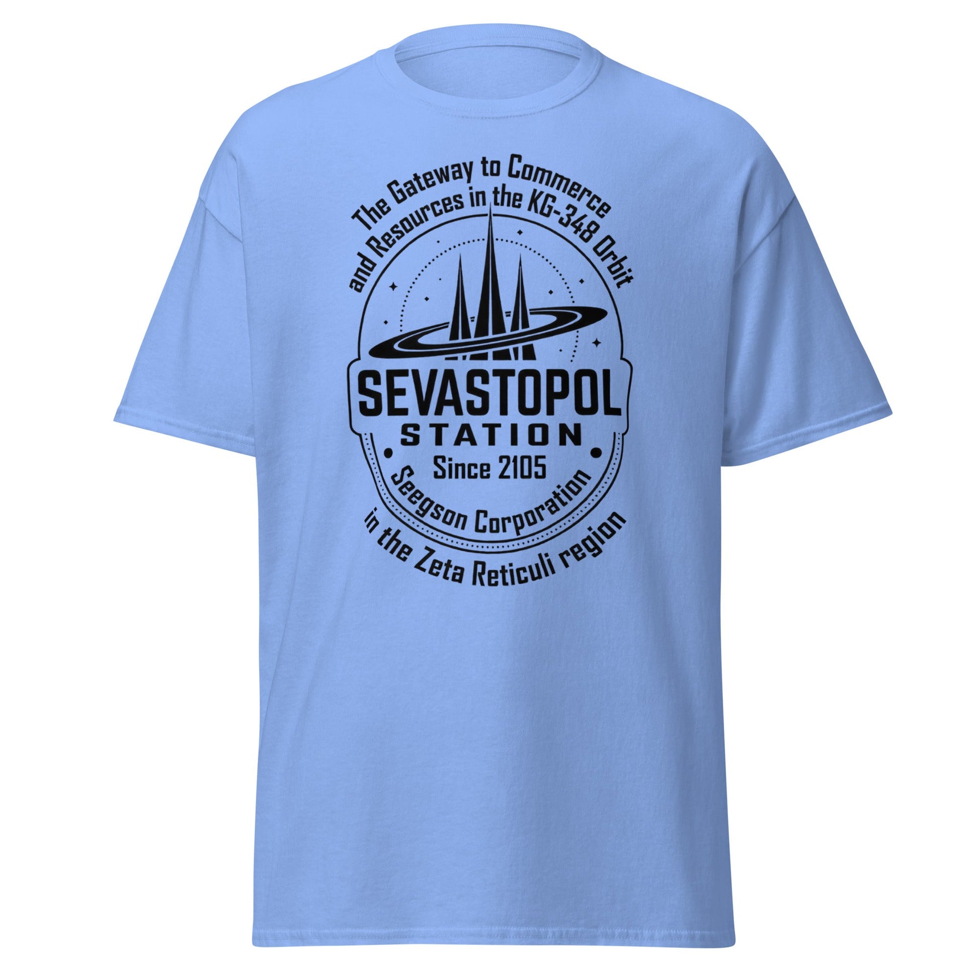 Sevastopol Station T-Shirt | Seegson Corp Sci - Fi Tee - Carolina Blue - T-Shirts Online