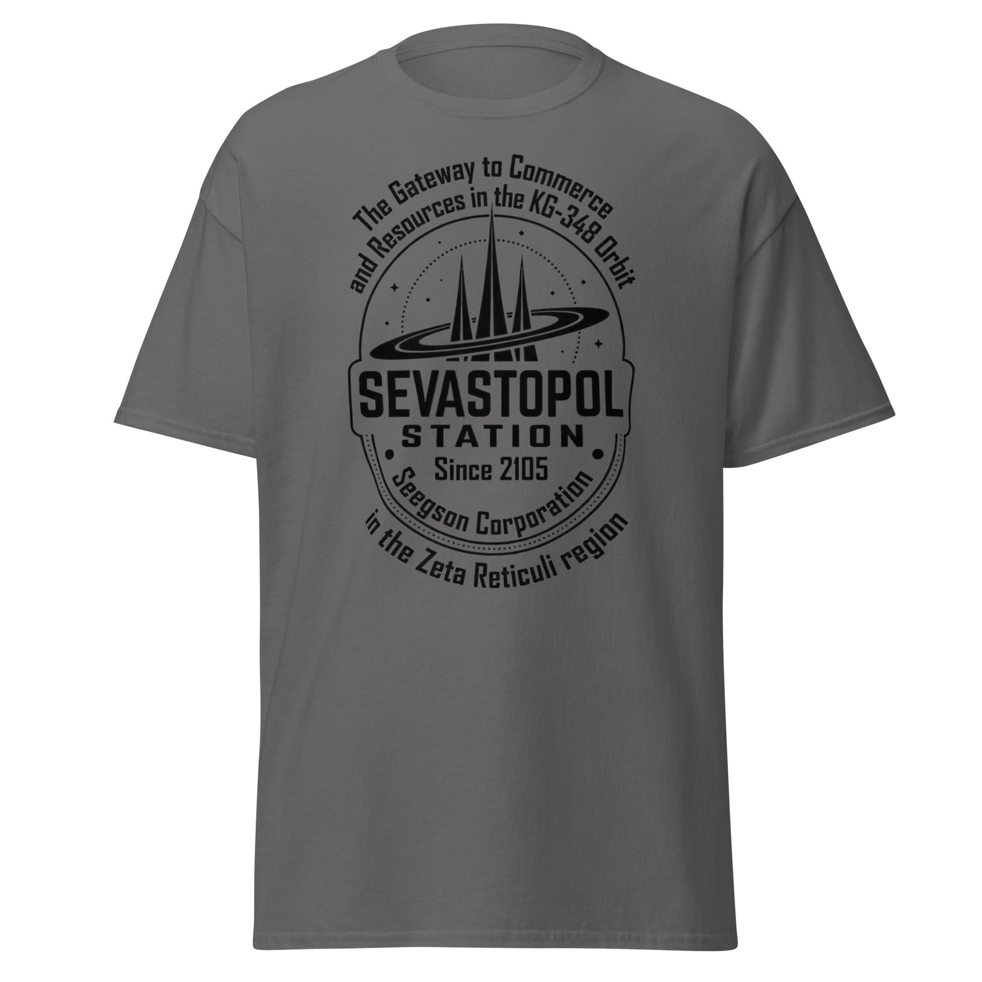 Sevastopol Station T-Shirt | Seegson Corp Sci - Fi Tee - Charcoal - T-Shirts Online