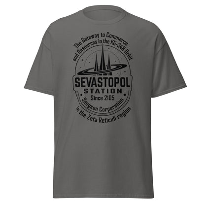 Sevastopol Station T-Shirt | Seegson Corp Sci - Fi Tee - Charcoal - T-Shirts Online