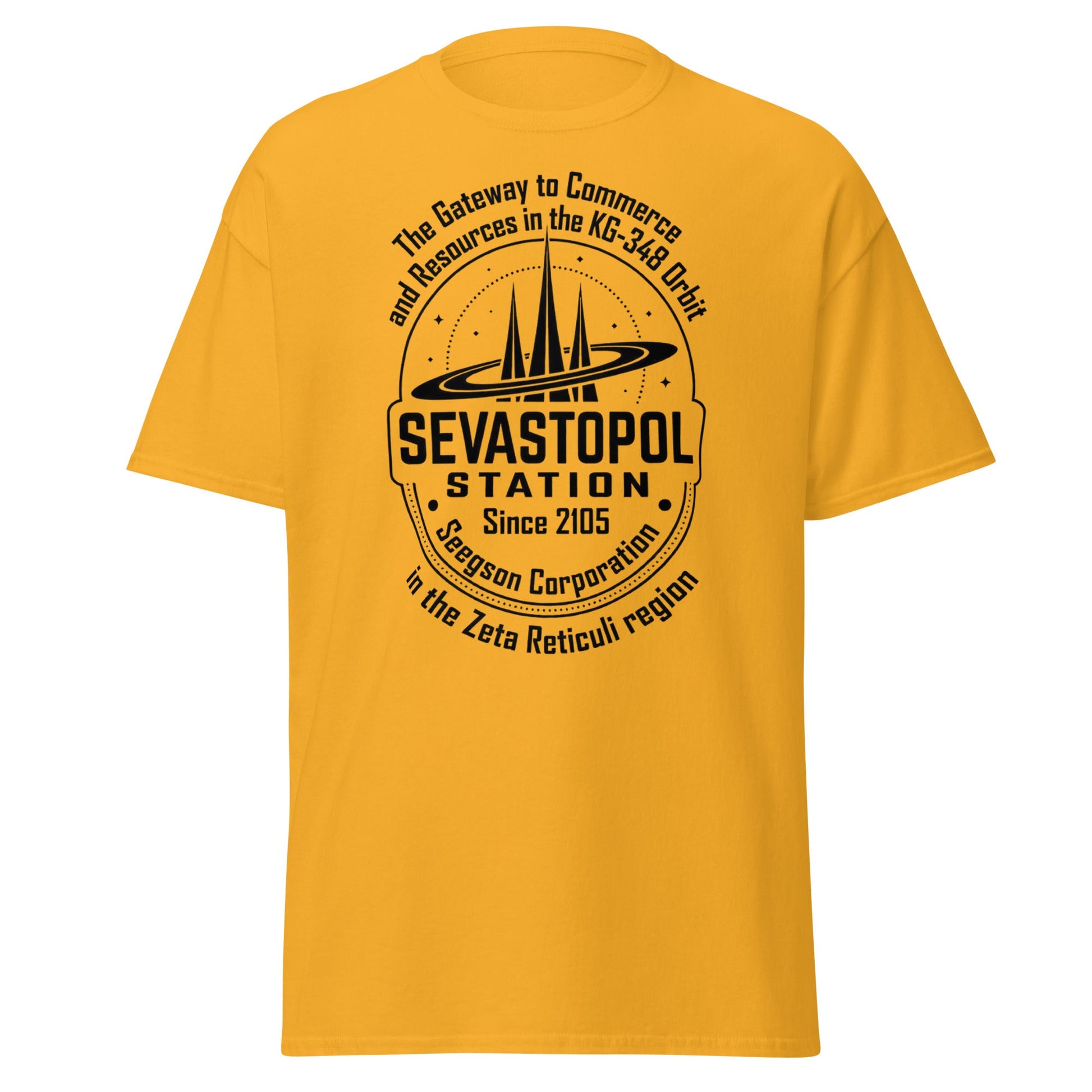 Sevastopol Station T-Shirt | Seegson Corp Sci - Fi Tee - Gold - T-Shirts Online