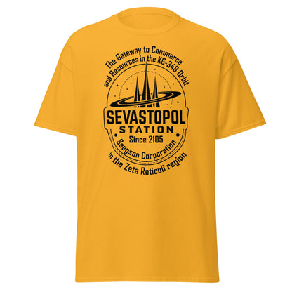 Sevastopol Station T-Shirt | Seegson Corp Sci - Fi Tee - Gold - T-Shirts Online