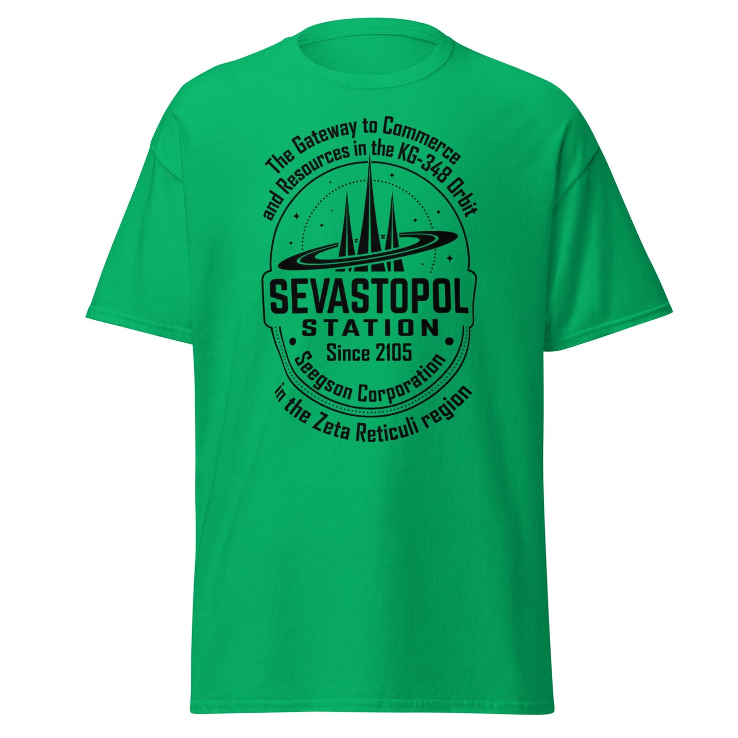 Sevastopol Station T-Shirt | Seegson Corp Sci - Fi Tee - Irish Green - T-Shirts Online
