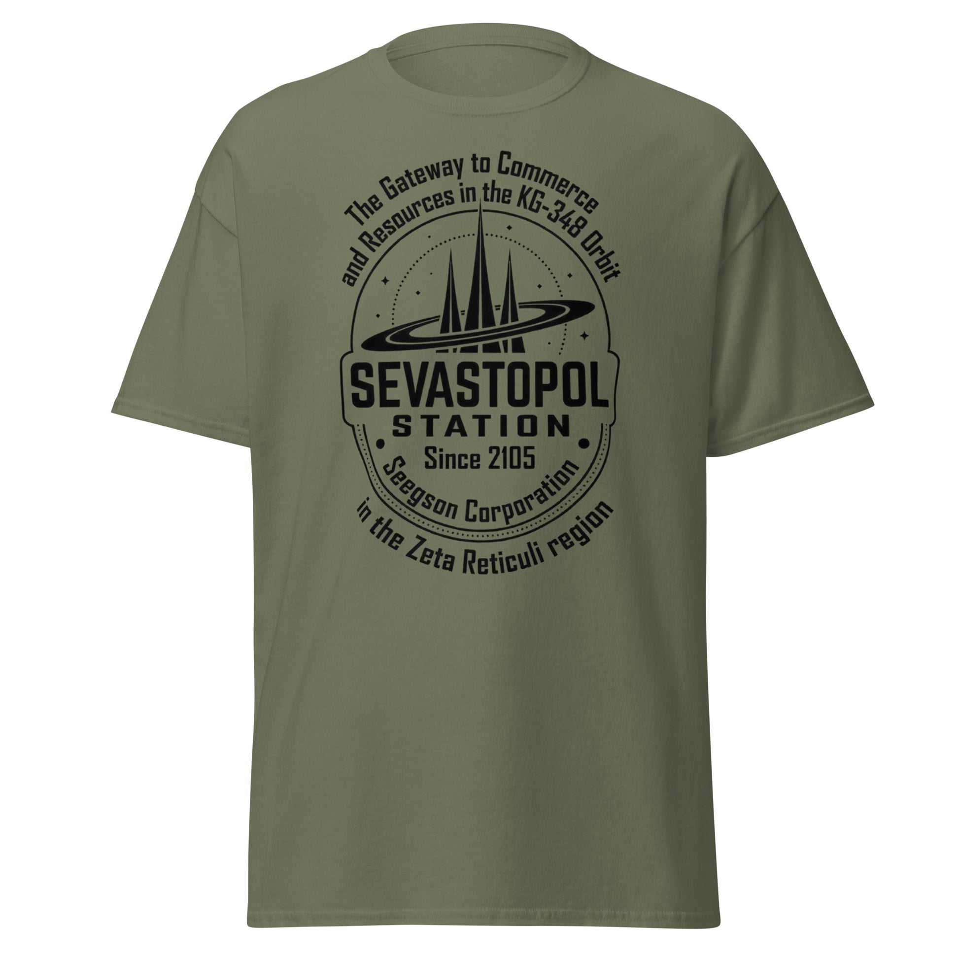 Sevastopol Station T-Shirt | Seegson Corp Sci - Fi Tee - Military Green - T-Shirts Online