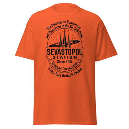 Sevastopol Station T-Shirt | Seegson Corp Sci - Fi Tee - Orange - T-Shirts Online