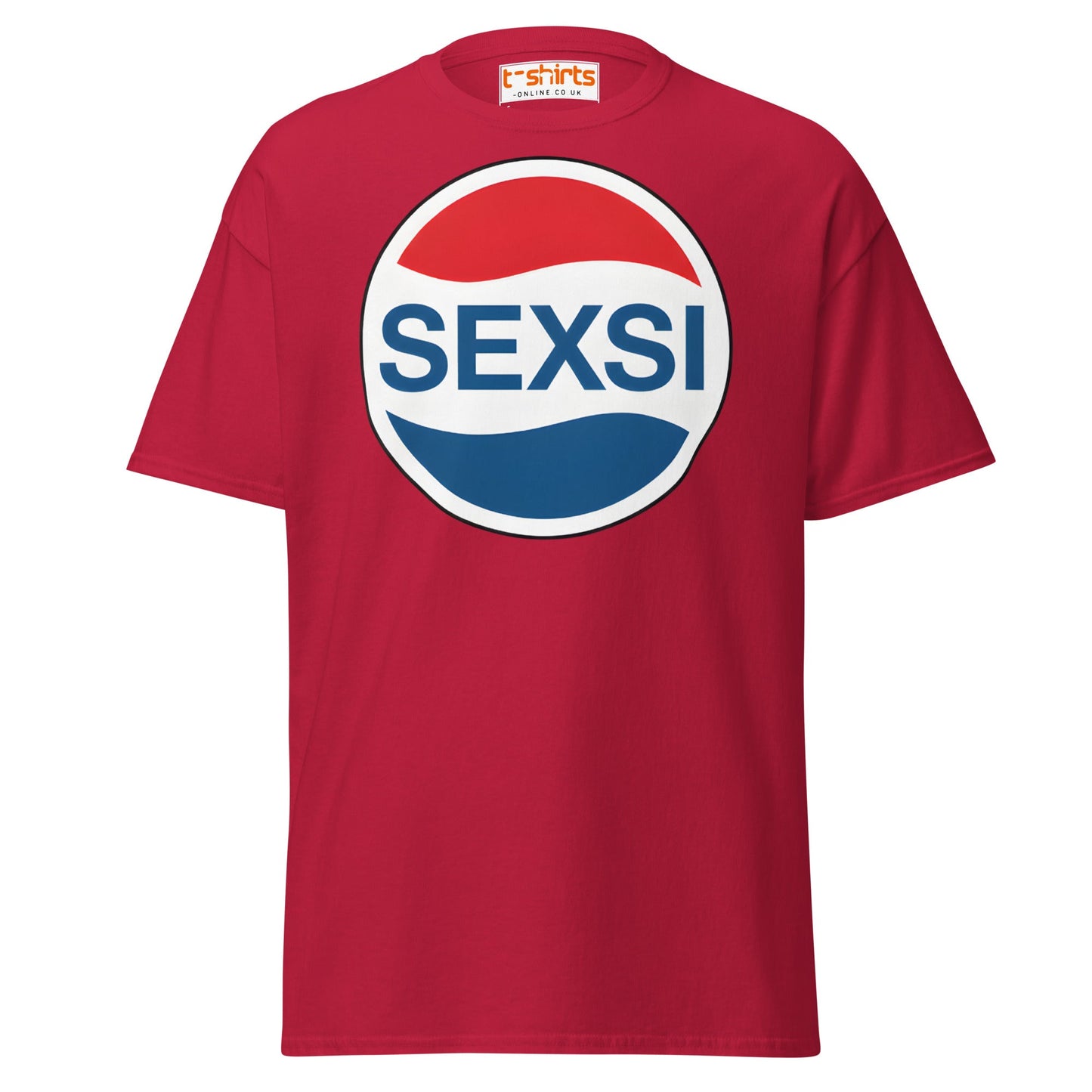 SEXSI Parody Logo T-Shirt – Funny Adult Humor Tee - Cardinal - T-Shirts Online