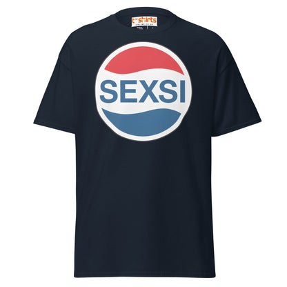 SEXSI Parody Logo T-Shirt – Funny Adult Humor Tee - Navy - T-Shirts Online