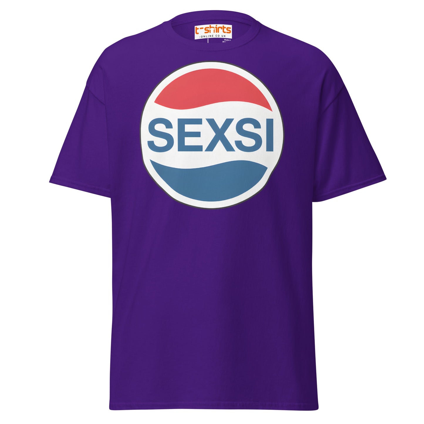 SEXSI Parody Logo T-Shirt – Funny Adult Humor Tee - Purple - T-Shirts Online