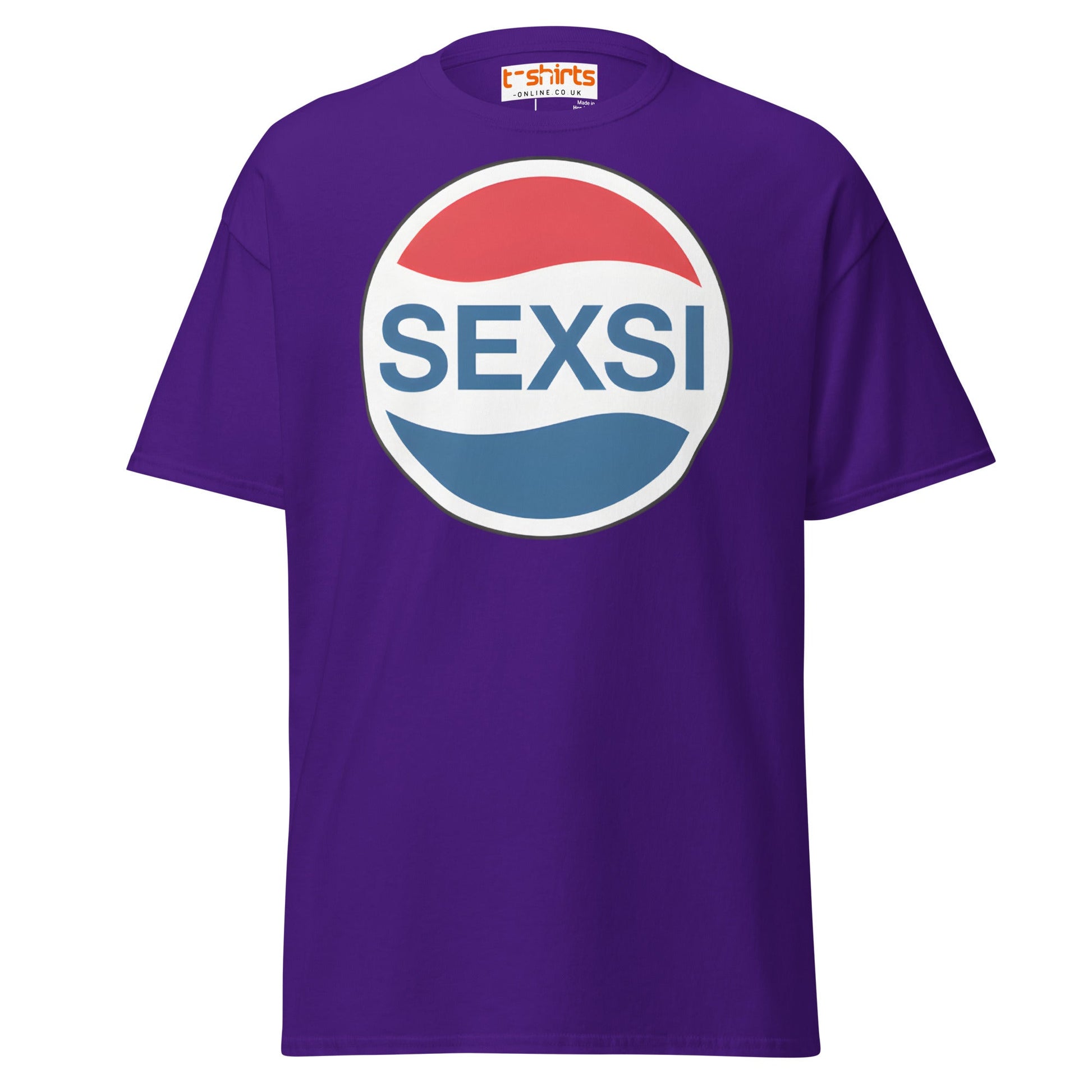 SEXSI Parody Logo T-Shirt – Funny Adult Humor Tee - Purple - T-Shirts Online