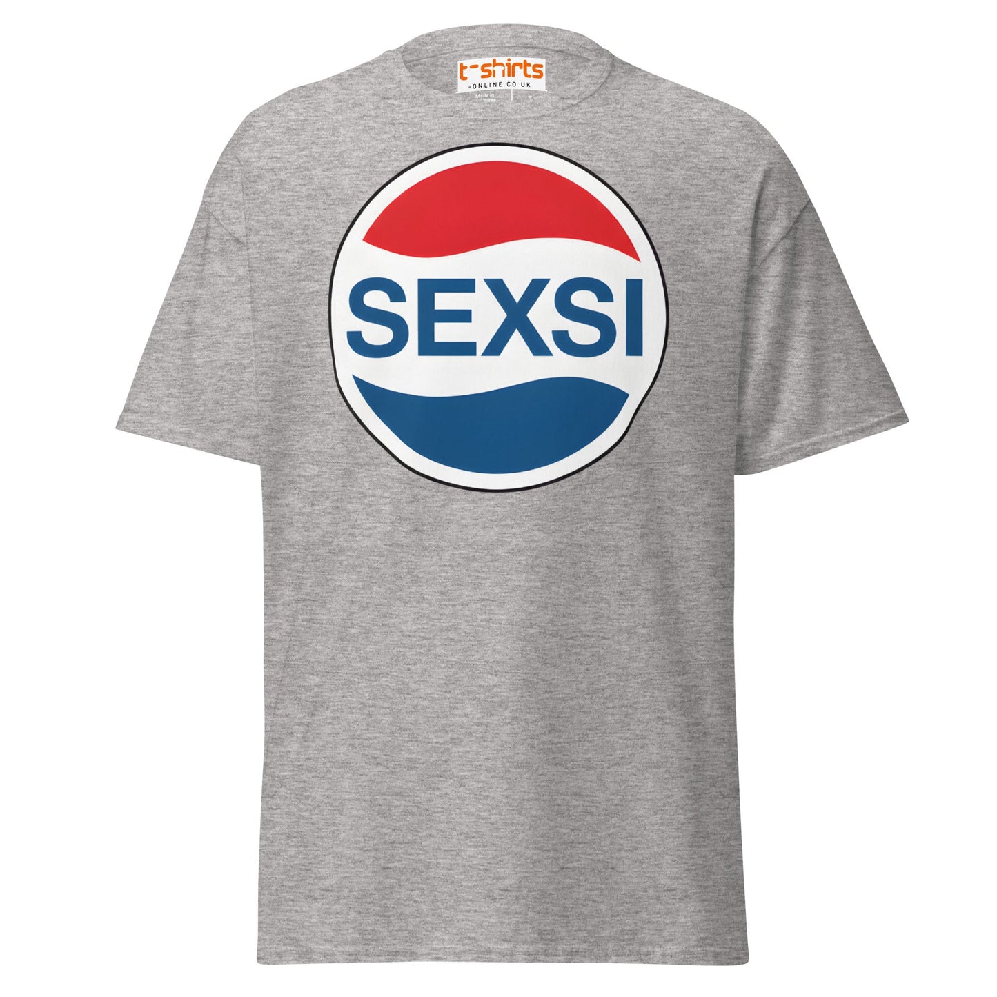 SEXSI Parody Logo T-Shirt – Funny Adult Humor Tee - Sport Grey - T-Shirts Online