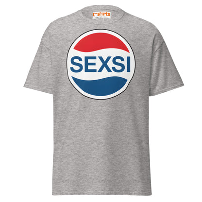 SEXSI Parody Logo T-Shirt – Funny Adult Humor Tee - Sport Grey - T-Shirts Online
