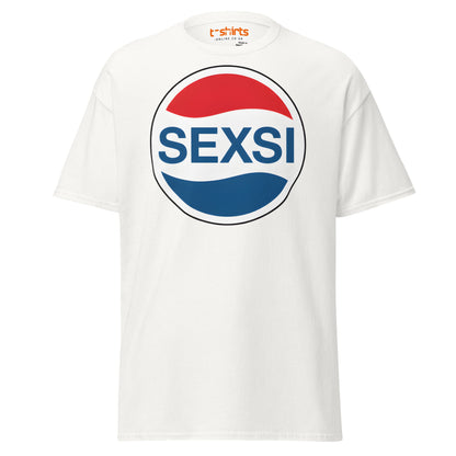 SEXSI Parody Logo T-Shirt – Funny Adult Humor Tee - White - T-Shirts Online