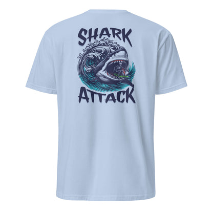 Shark Attack T-Shirt - Beachwear Tee - Light Blue - T-Shirts Online
