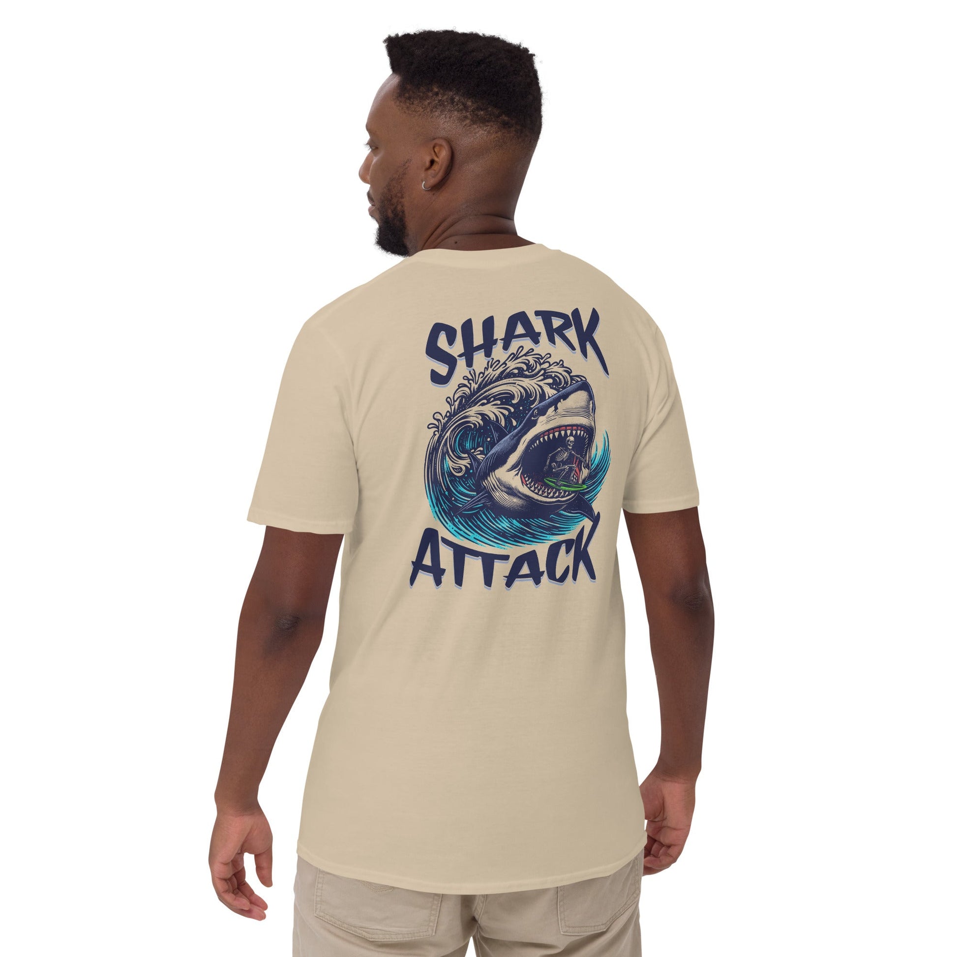 Shark Attack T-Shirt - Beachwear Tee - Sand - T-Shirts Online