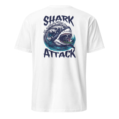 Shark Attack T-Shirt - Beachwear Tee - White - T-Shirts Online