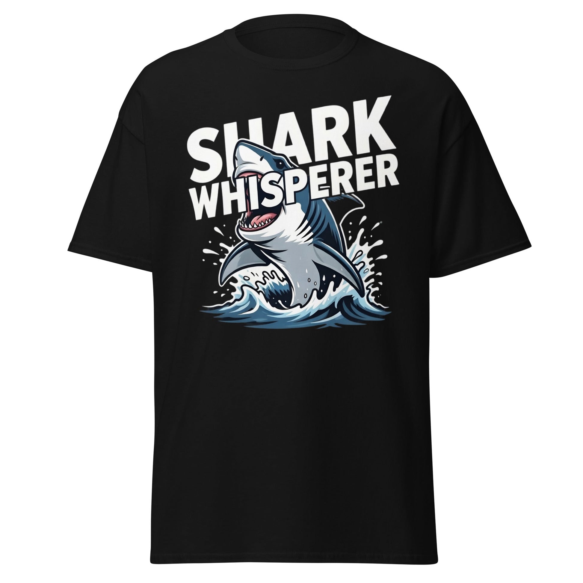 Shark Whisperer T-Shirt - Funny Great White Graphic Tee - Black - T-Shirts Online