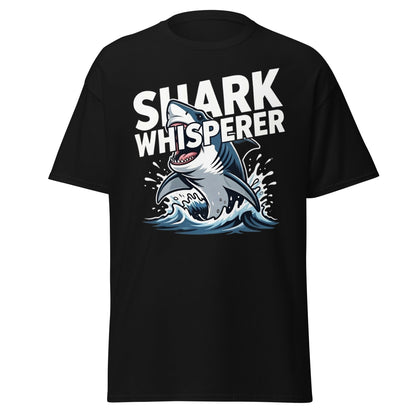 Shark Whisperer T-Shirt - Funny Great White Graphic Tee - Black - T-Shirts Online