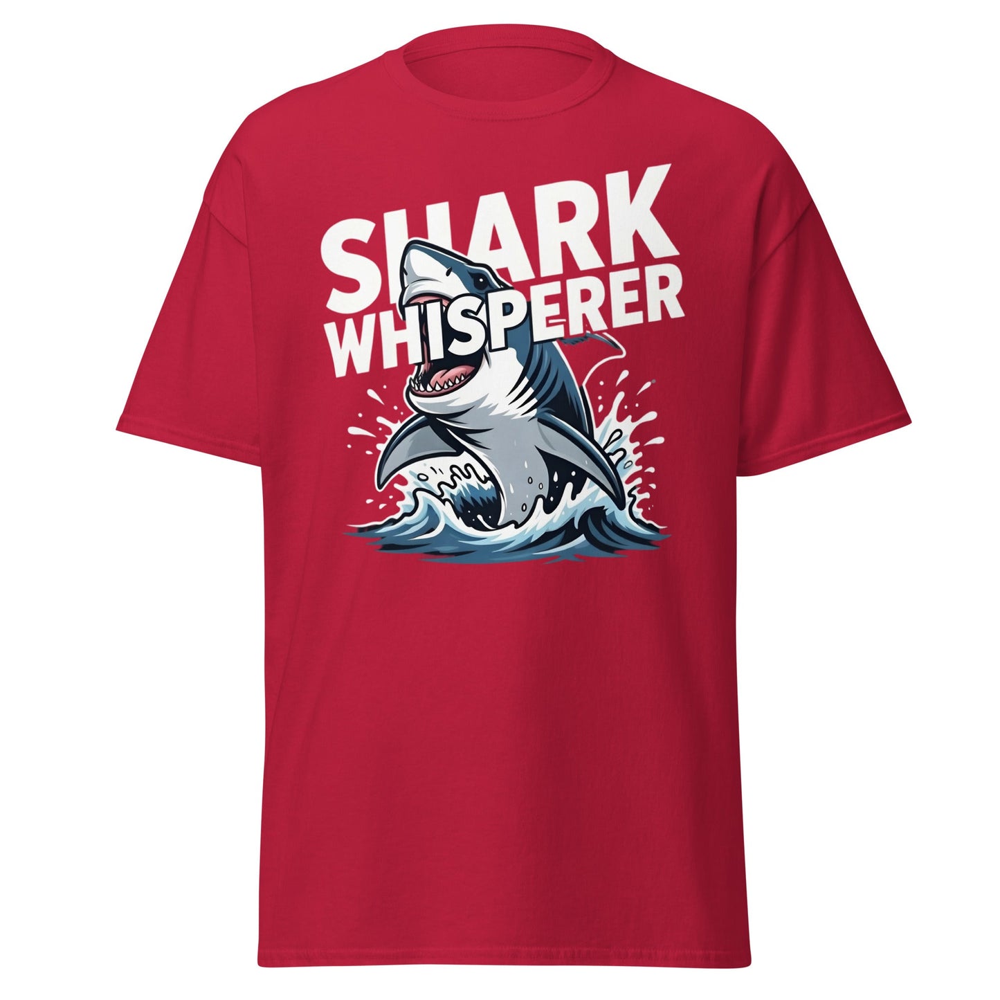 Shark Whisperer T-Shirt - Funny Great White Graphic Tee - Cardinal - T-Shirts Online