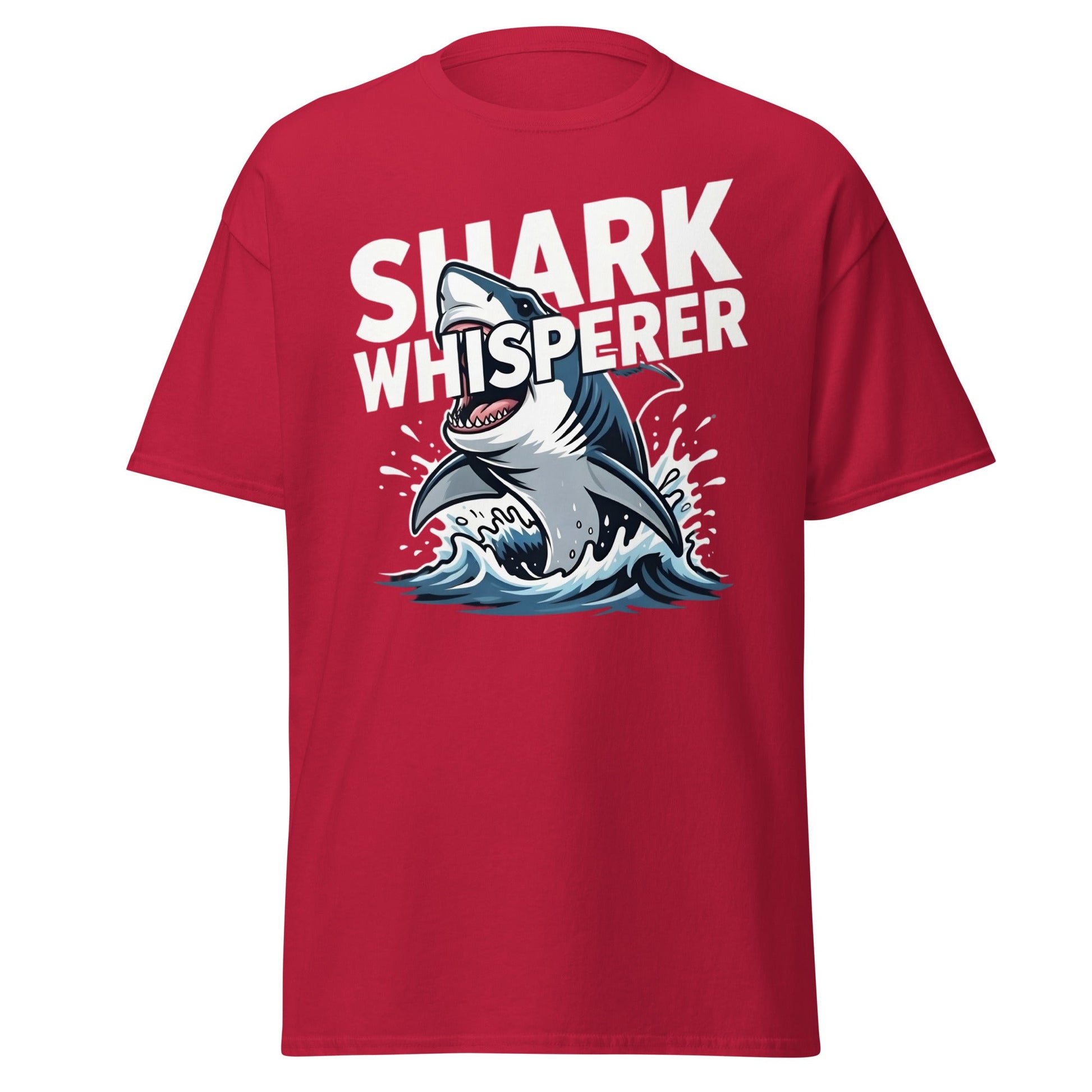 Shark Whisperer T-Shirt - Funny Great White Graphic Tee - Cardinal - T-Shirts Online