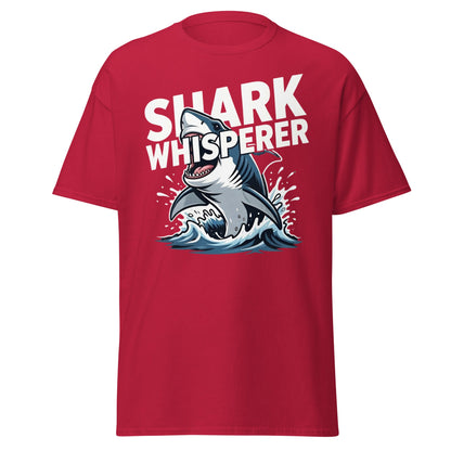 Shark Whisperer T-Shirt - Funny Great White Graphic Tee - Cardinal - T-Shirts Online