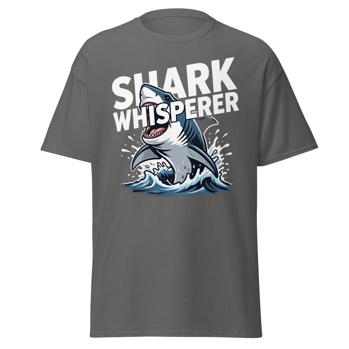 Shark Whisperer T-Shirt - Funny Great White Graphic Tee - Charcoal - T-Shirts Online