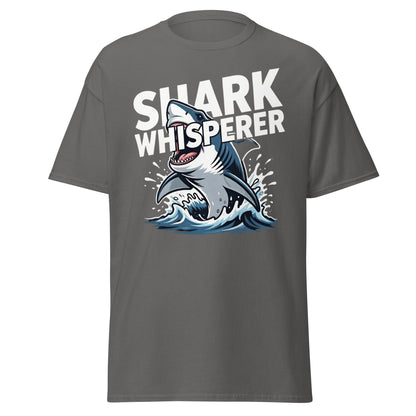 Shark Whisperer T-Shirt - Funny Great White Graphic Tee - Charcoal - T-Shirts Online