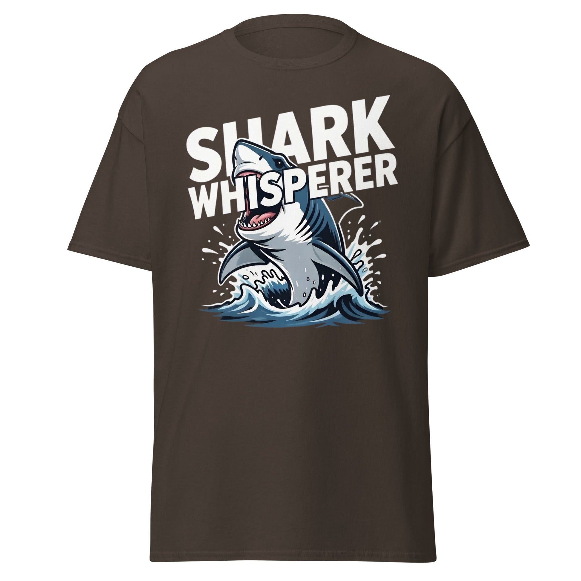 Shark Whisperer T-Shirt - Funny Great White Graphic Tee - Dark Chocolate - T-Shirts Online