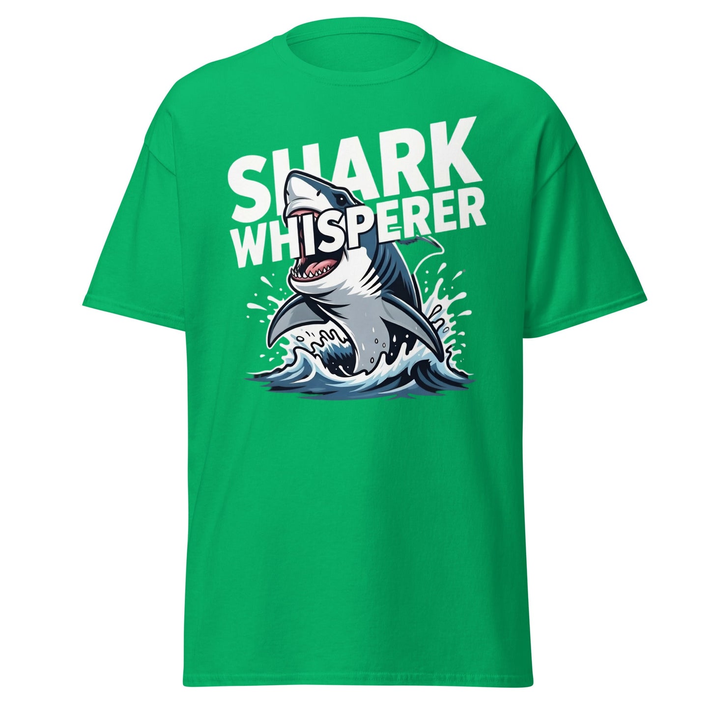Shark Whisperer T-Shirt - Funny Great White Graphic Tee - Irish Green - T-Shirts Online
