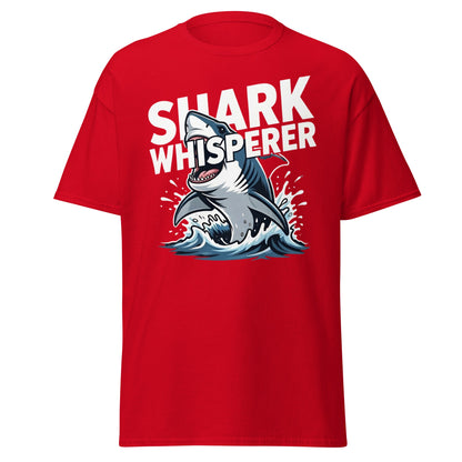 Shark Whisperer T-Shirt - Funny Great White Graphic Tee - Red - T-Shirts Online