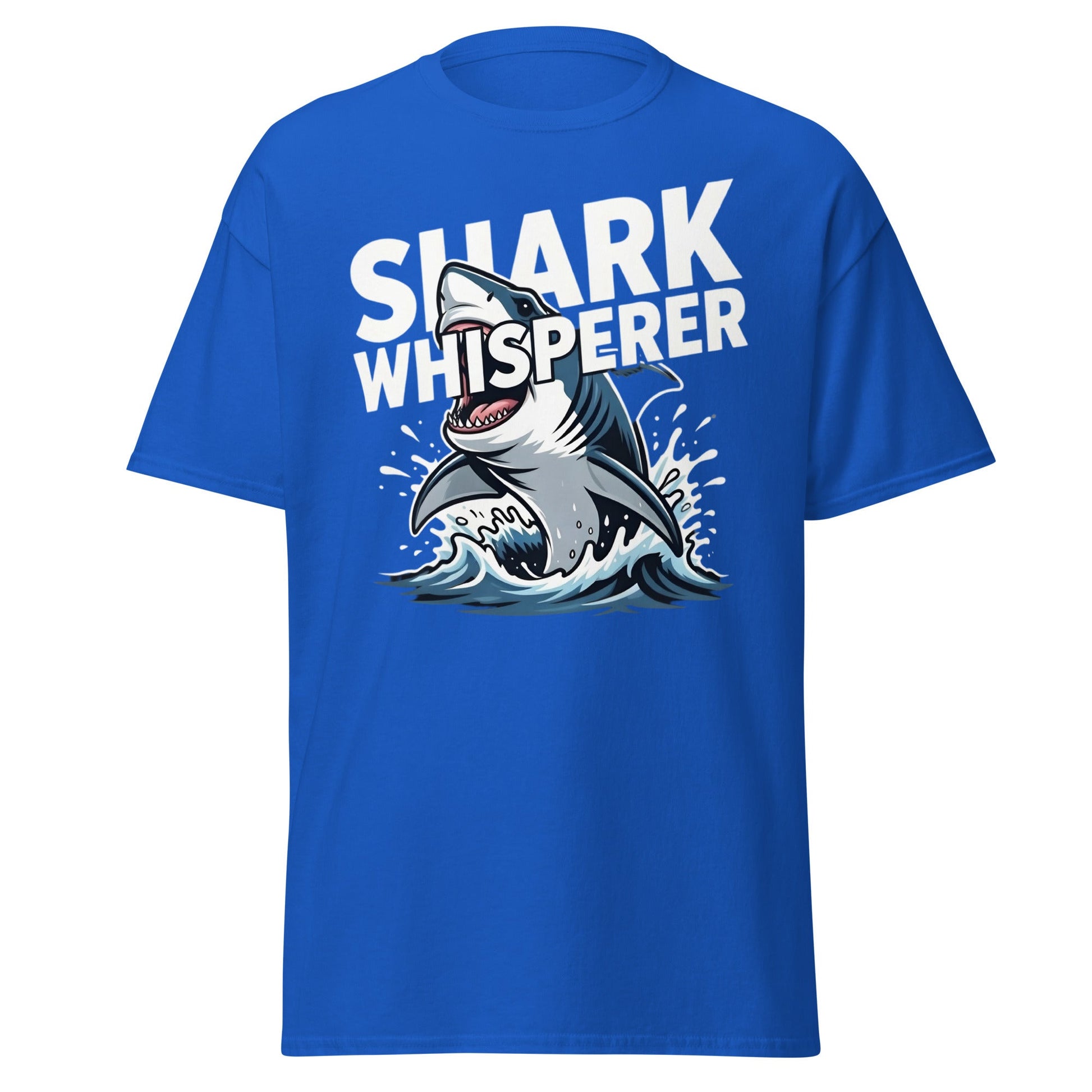 Shark Whisperer T-Shirt - Funny Great White Graphic Tee - Royal - T-Shirts Online