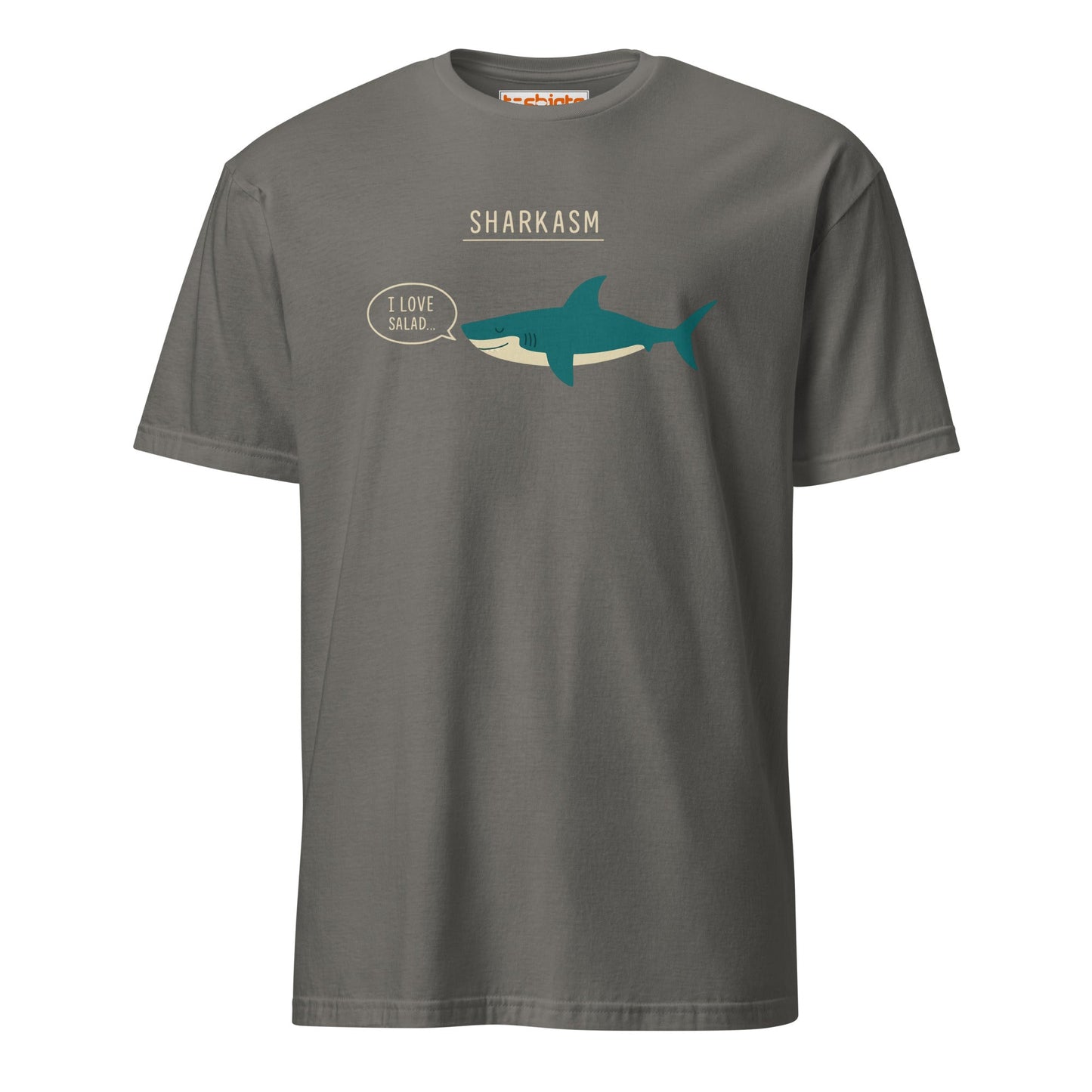 Sharkasm T-Shirt – Funny Sarcastic Shark Tee - Charcoal - T-Shirts Online