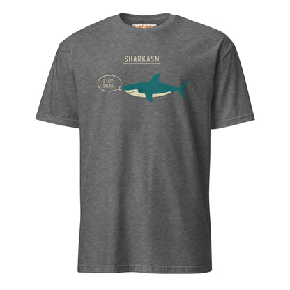 Sharkasm T-Shirt – Funny Sarcastic Shark Tee - Graphite Heather - T-Shirts Online