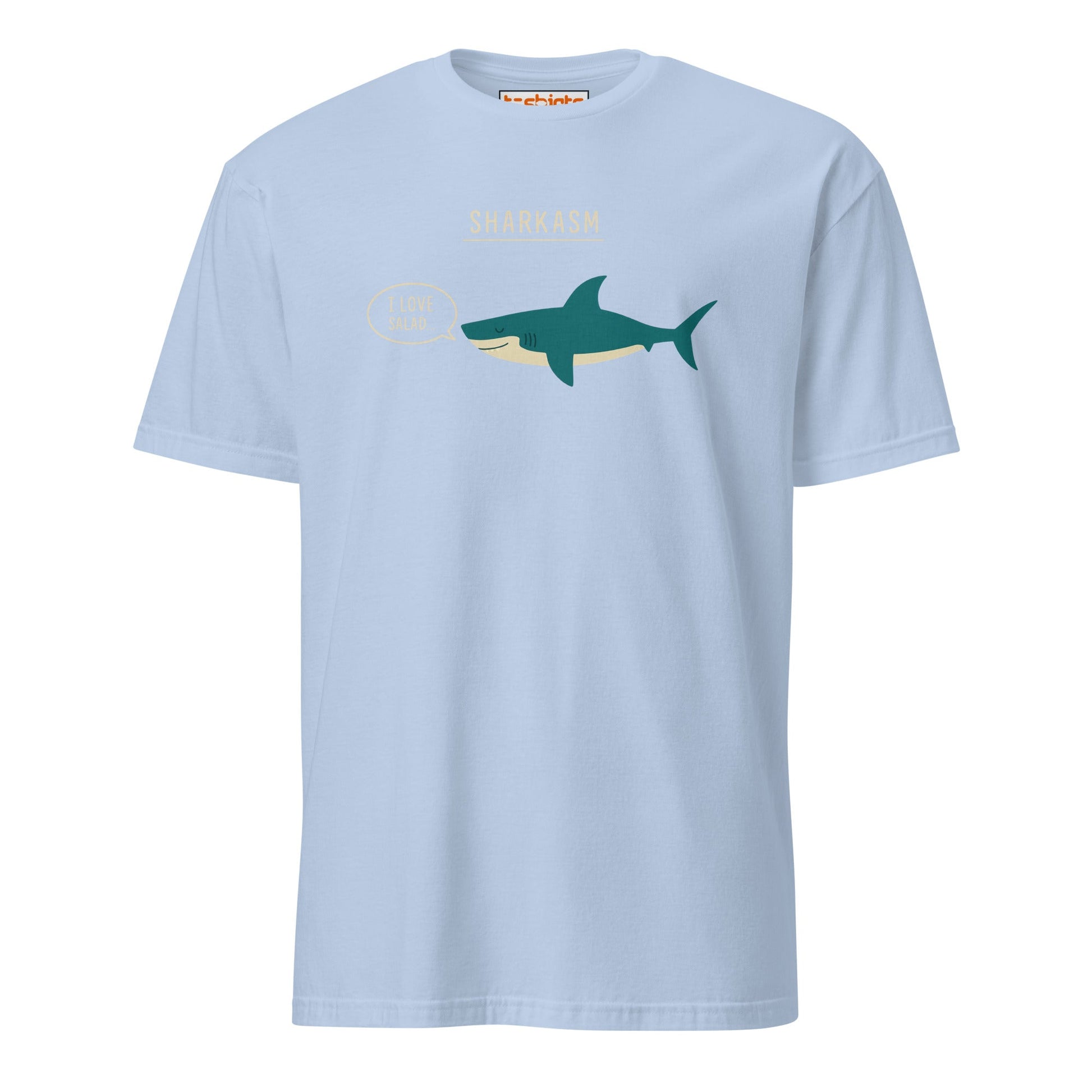 Sharkasm T-Shirt – Funny Sarcastic Shark Tee - Light Blue - T-Shirts Online