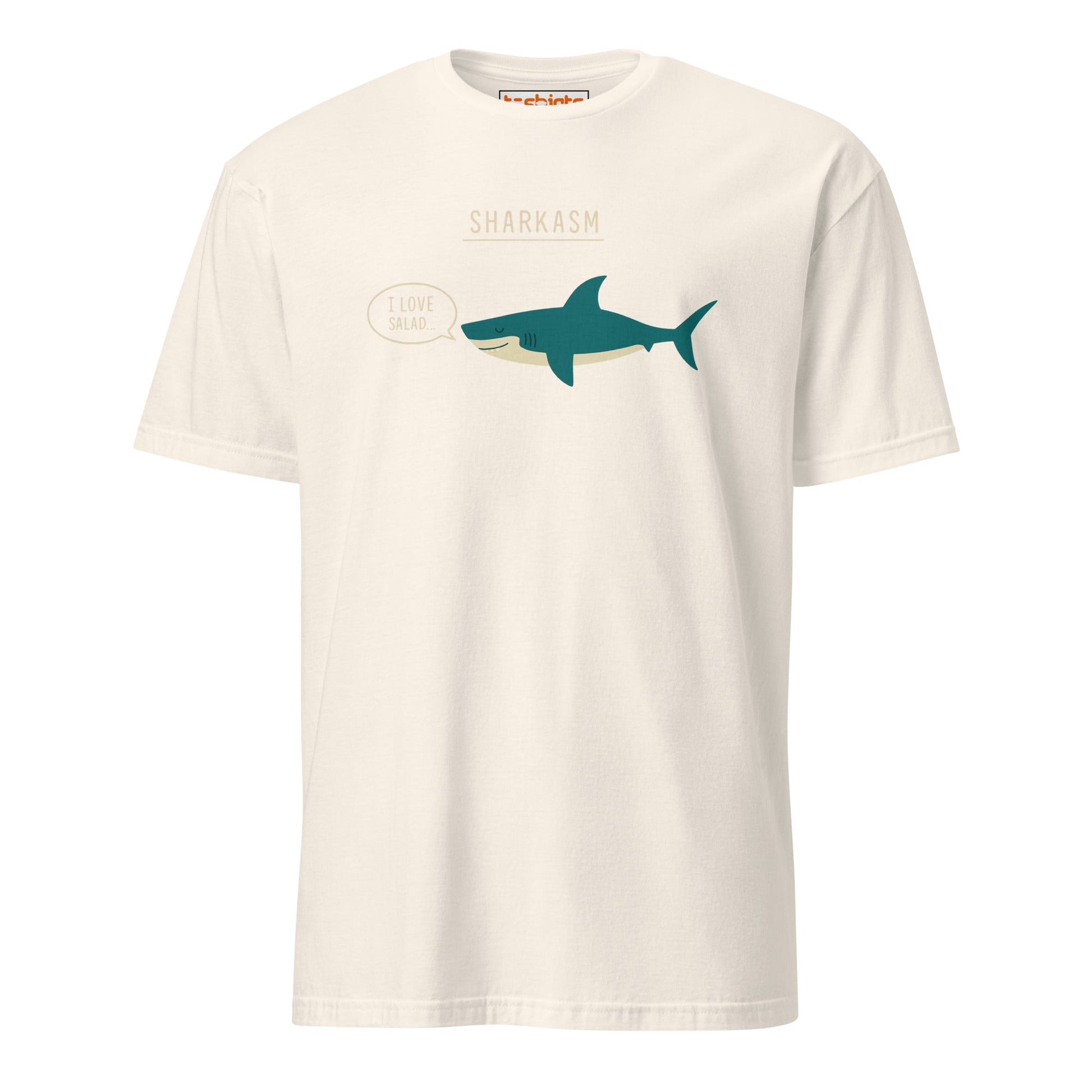 Sharkasm T-Shirt – Funny Sarcastic Shark Tee - Natural - T-Shirts Online