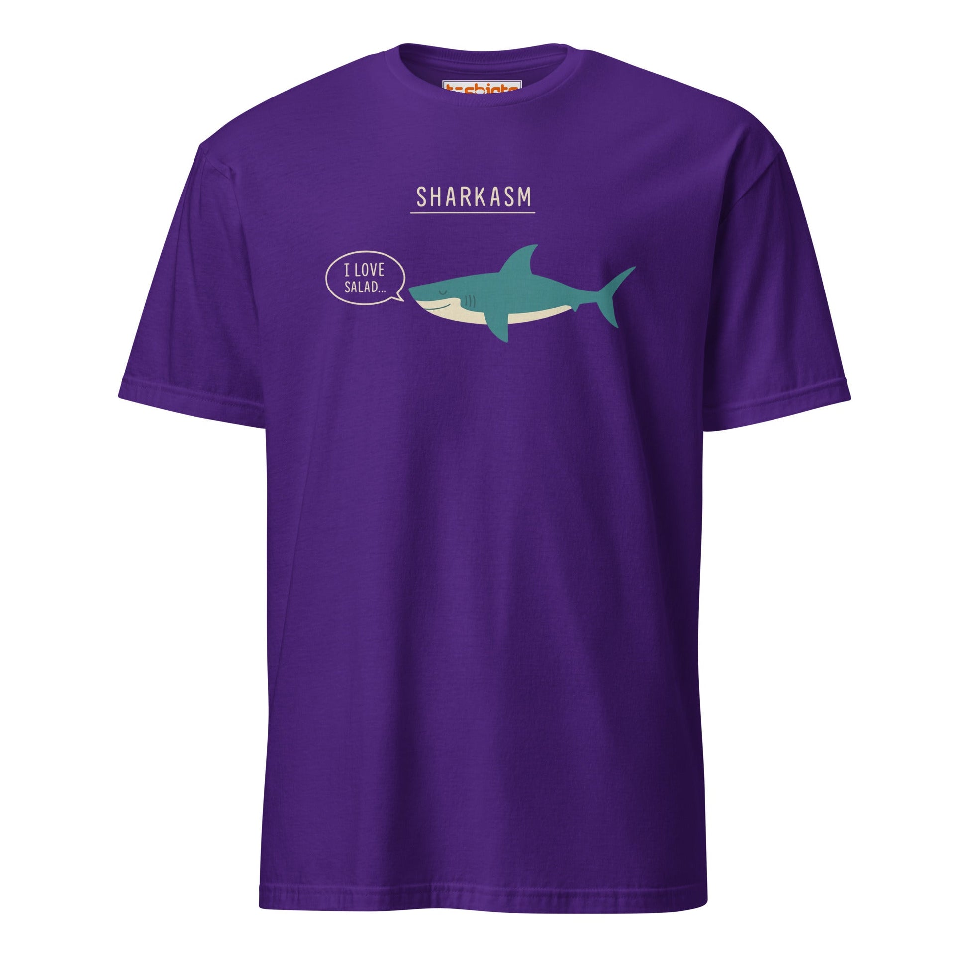Sharkasm T-Shirt – Funny Sarcastic Shark Tee - Purple - T-Shirts Online