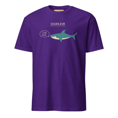 Sharkasm T-Shirt – Funny Sarcastic Shark Tee - Purple - T-Shirts Online