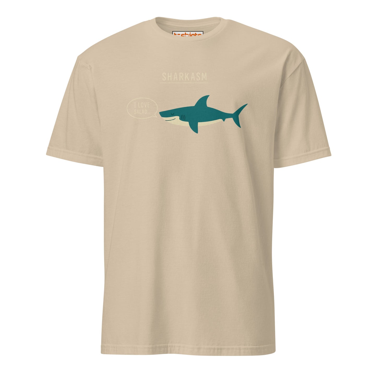 Sharkasm T-Shirt – Funny Sarcastic Shark Tee - Sand - T-Shirts Online