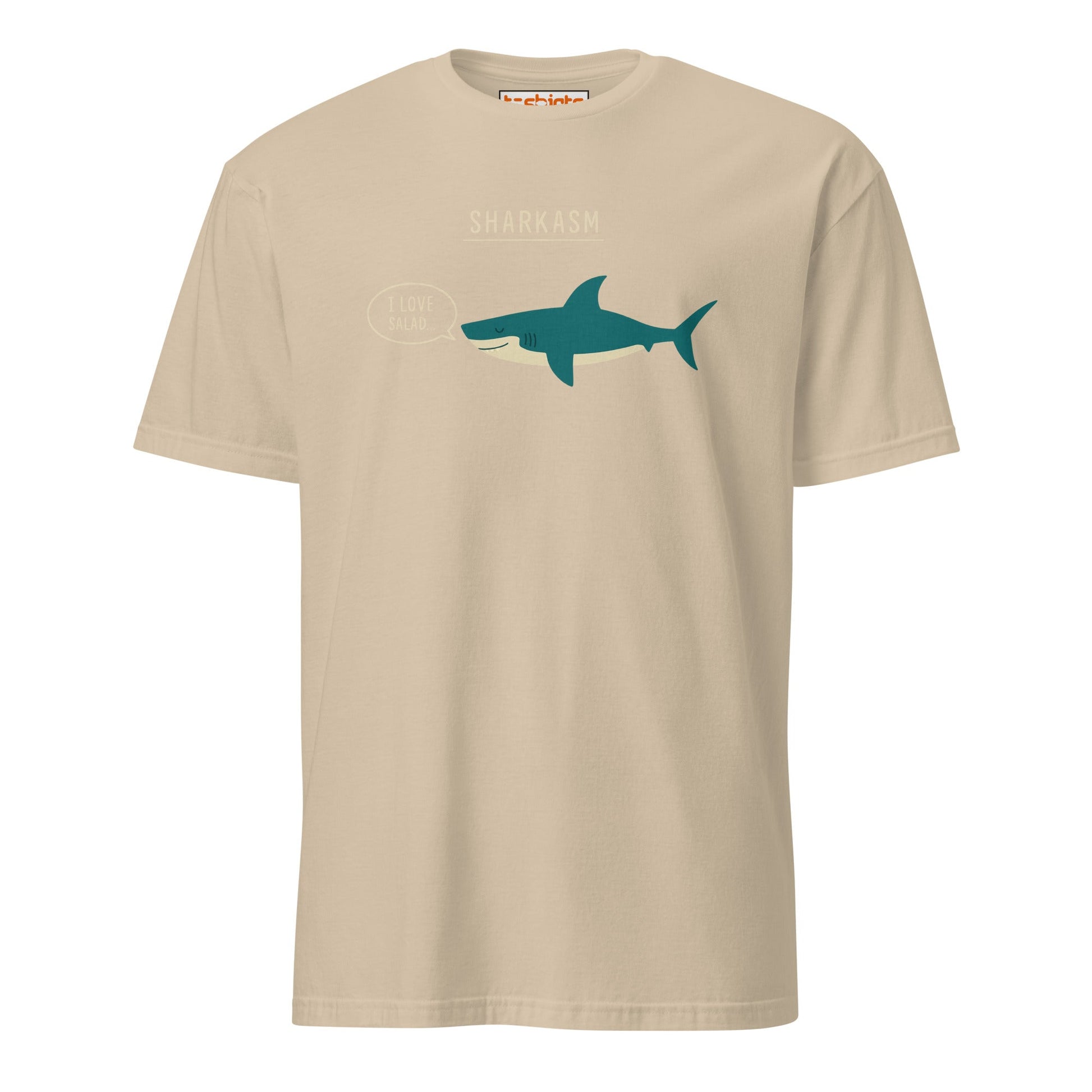 Sharkasm T-Shirt – Funny Sarcastic Shark Tee - Sand - T-Shirts Online